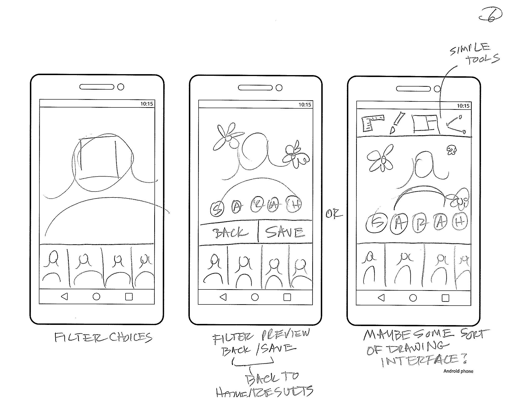 mobile app sketches