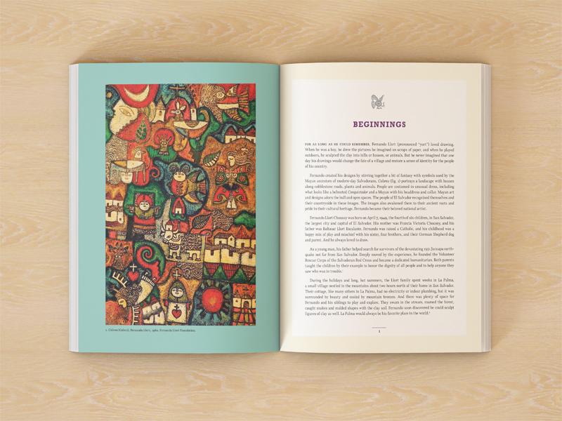 Fernando Llort biography interior spread