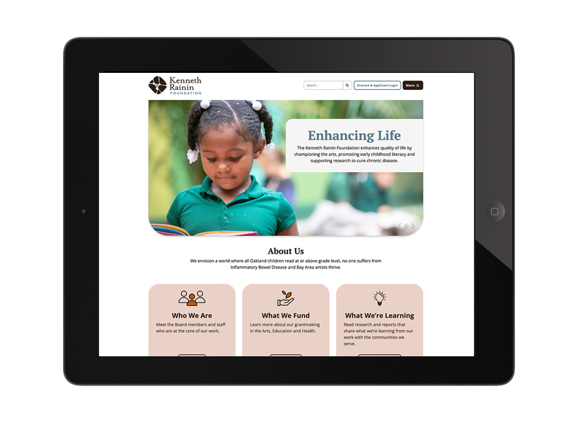Kenneth Rainin Foundation website page