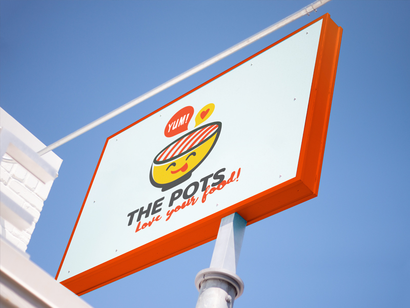 The Pots outdoor signage