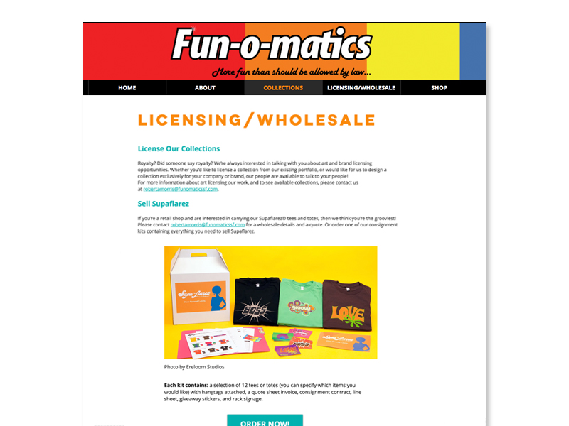 website licensing and wholesale page